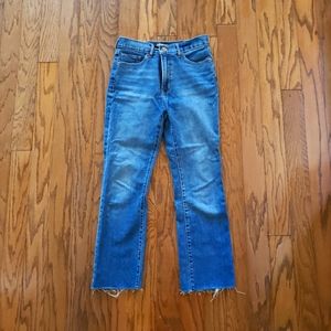 Express cropped high waisted flare jeans